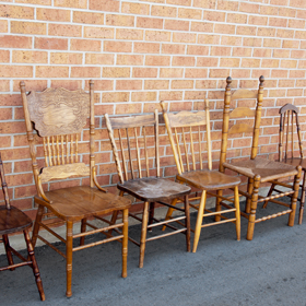 The Perfect Table - wood farm chair rental