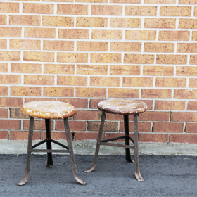 The Perfect Table - wood stool farm accent rental