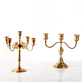 brass gold candelabra rental