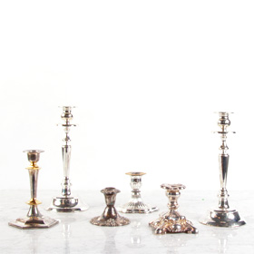 vintage silver candlestick rental