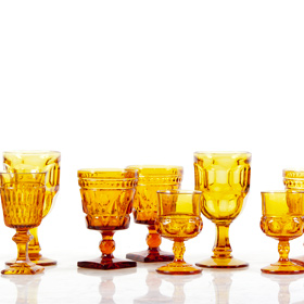 amber goblet rental amber vintage glassware toronto