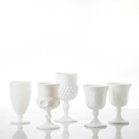 vintage milk glass goblet rental ontario