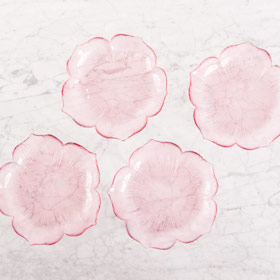 The PerfectTable - Pink Depression Glass Floral Tray