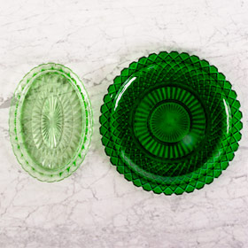 The Perfect Table - Green Glass Serving Tray Rental