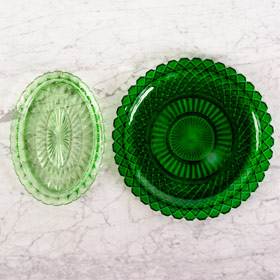 The Perfect Table - Green Glass Serving Tray Rental